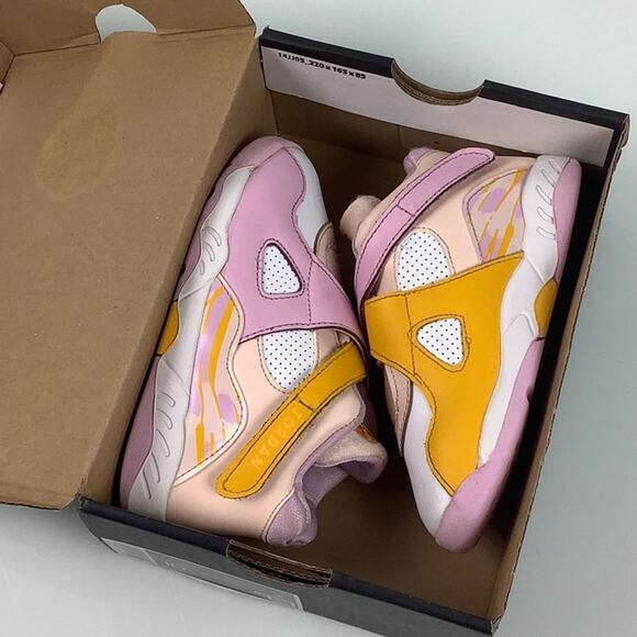 Jordan 8 Retro (TD) orange Pearl/LT Artic pink sneakers toddler size 10C EUC - Picture 16 of 16